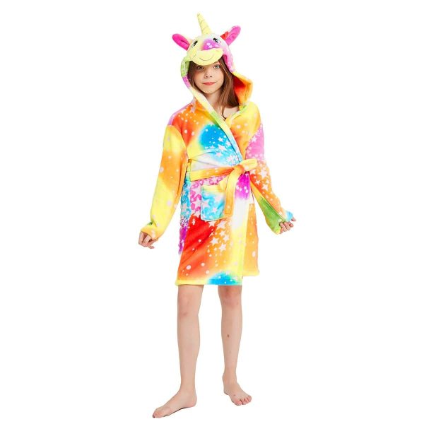 peignoir licorne fille jaune