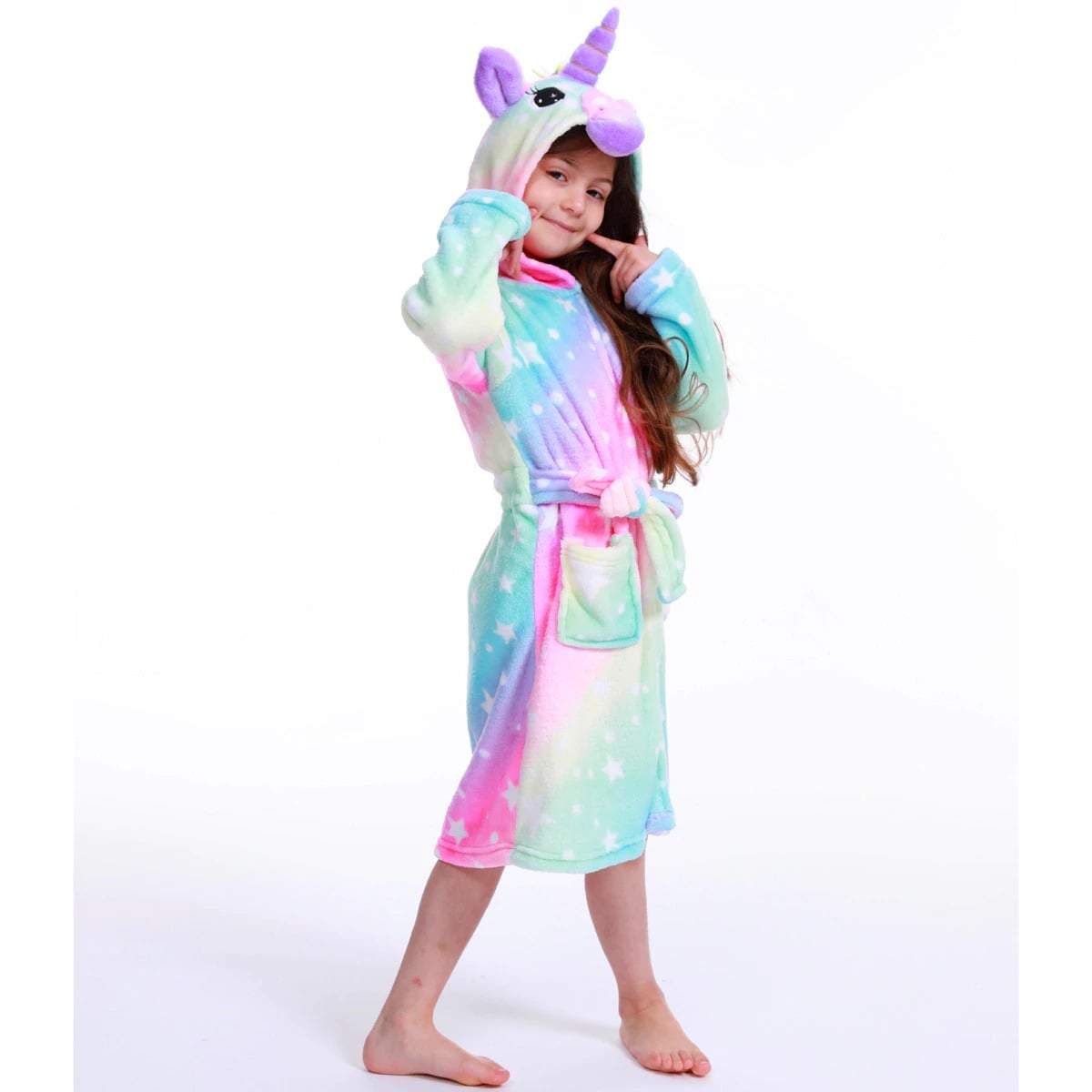 peignoir enfant licorne à poches