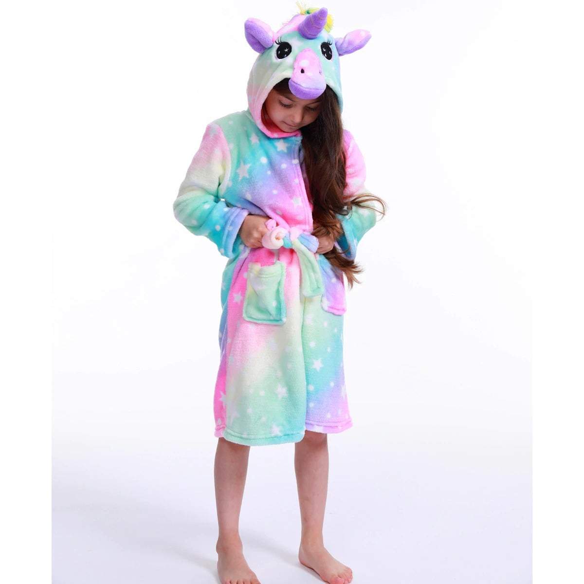 peignoir licorne fille avec ceinture