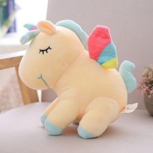 peluche licorne arc-en-ciel beige