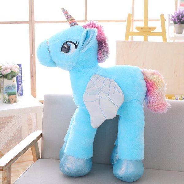 peluche licorne bleue grande taille
