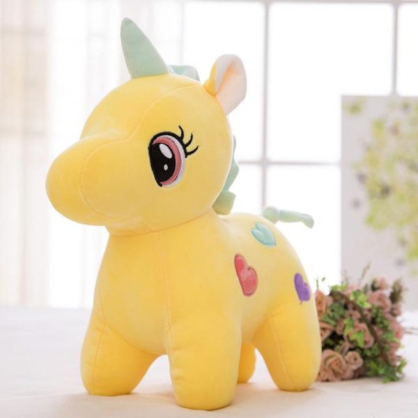 peluche licorne jaune enfant