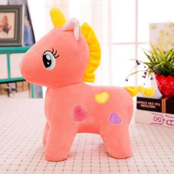 peluche licorne orange pour enfant