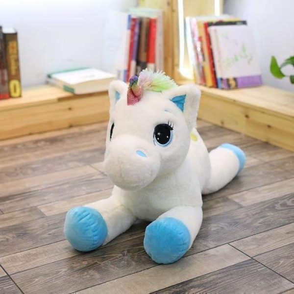 peluche licorne XXL bleu