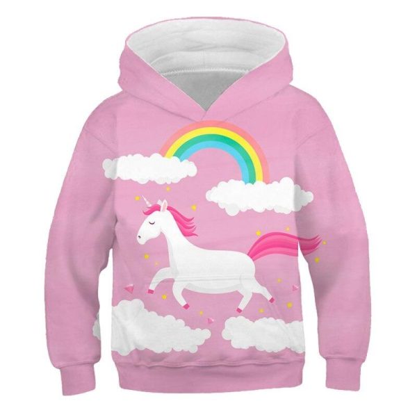 pull licorne arc-en-ciel enfant