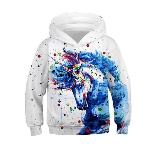 Pull Licorne Portrait pour enfants