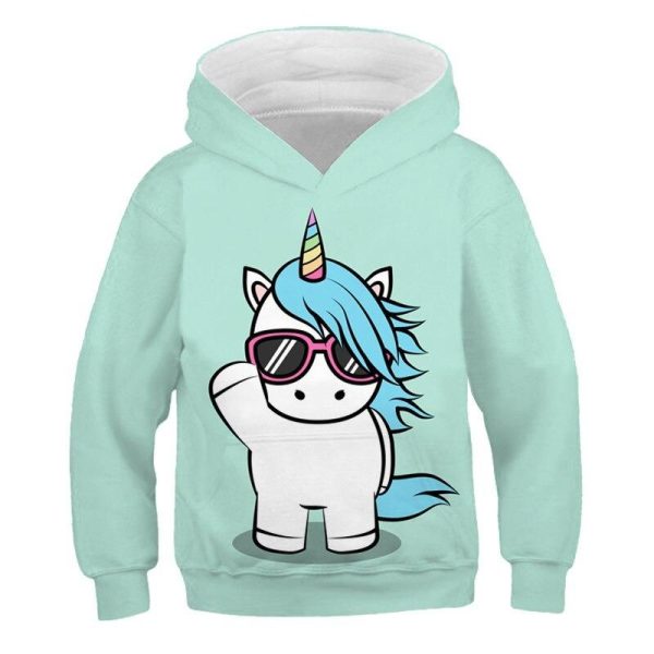 pull licorne vert