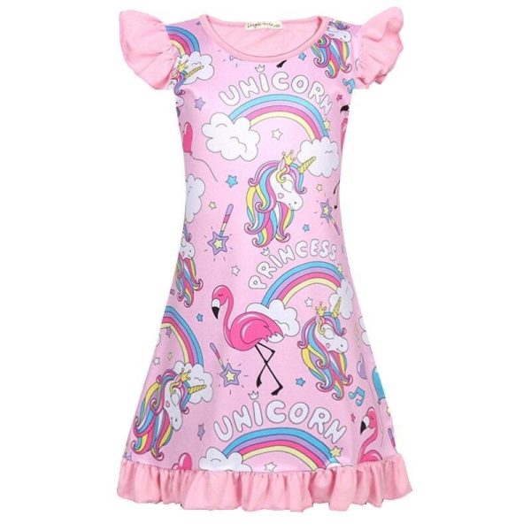 robe licorne flamant rose fille