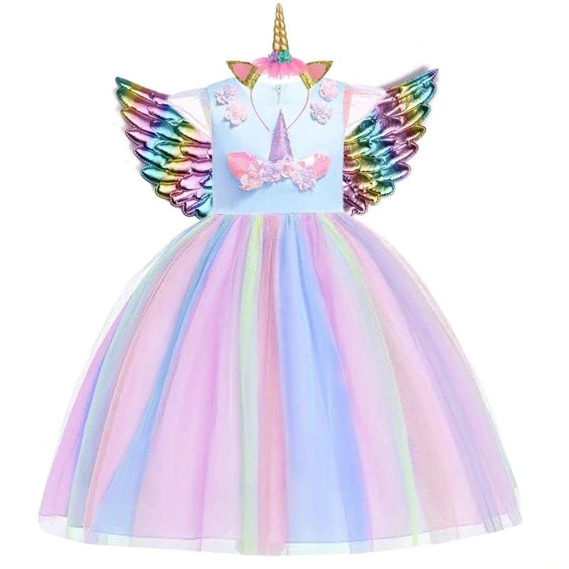 robe licorne fille anniversaire coloré