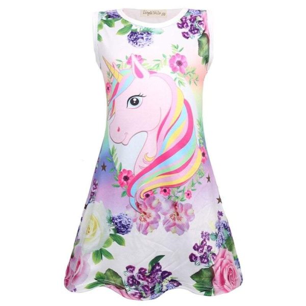 robe licorne fleurs fille