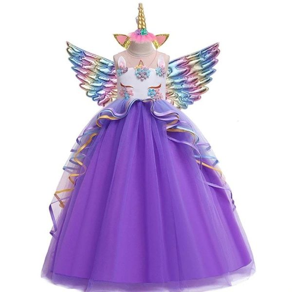 robe princesse licorne fille violet