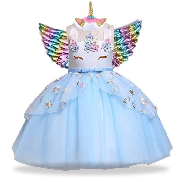 robe licorne déguisement bleu étoilé