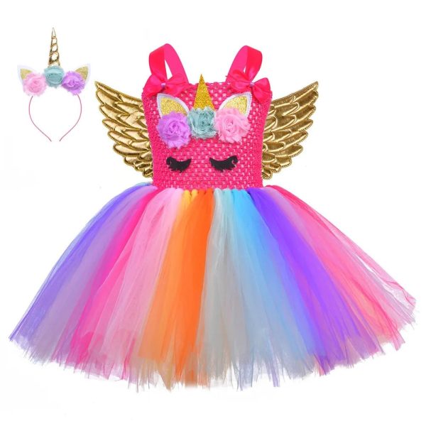 robe tutu licorne fille rouge
