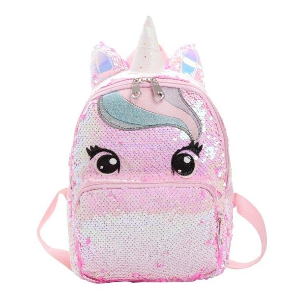 cartable licorne sequin rose