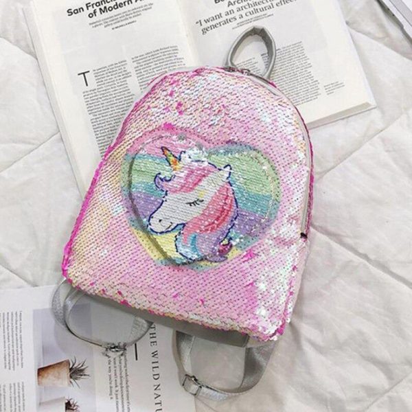cartable licorne amour rose pâle