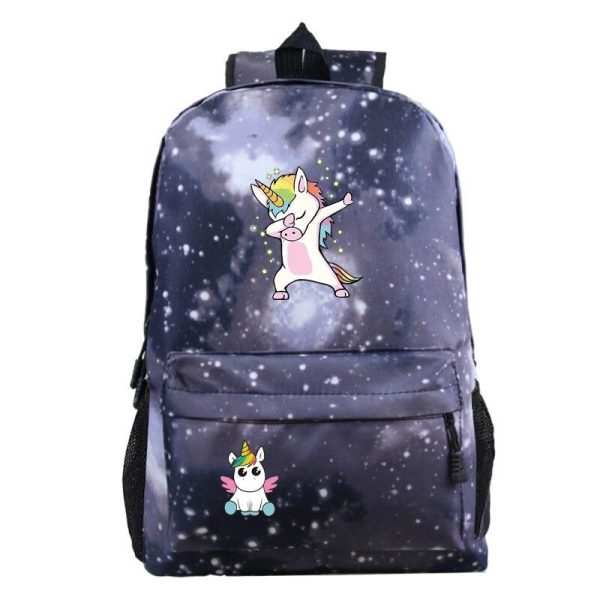 cartable licorne école galaxie noir