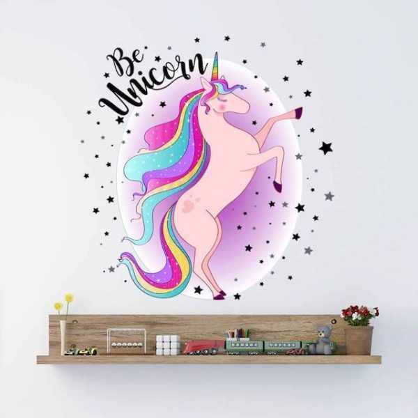 sticker licorne multicolore