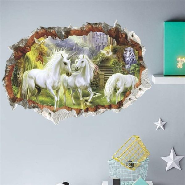 Sticker Licorne Blanche mural décoratif