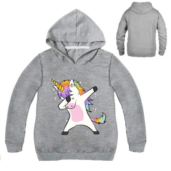 Sweat Licorne Dab Gris