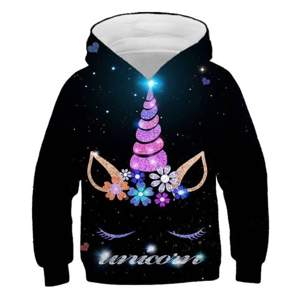 sweat noir licorne fille