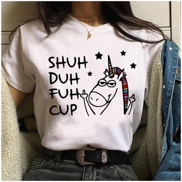 t-shirt licorne doigt d'honneur