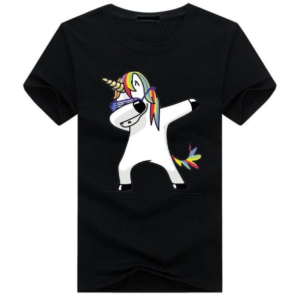 t-shirt licorne homme noir