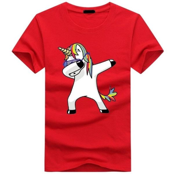 T-Shirt Licorne Homme Rouge