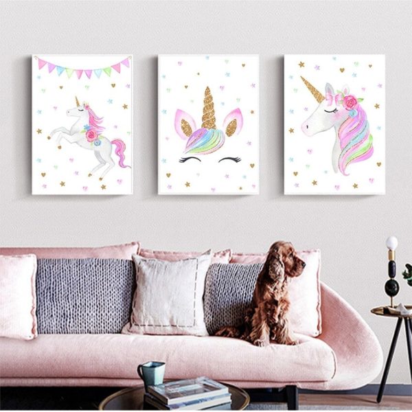 toile licorne chambre fille