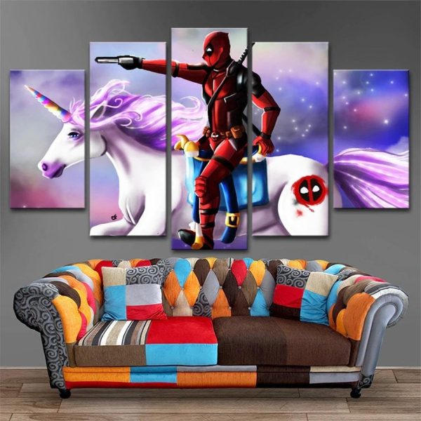 tableau licorne deadpool impression