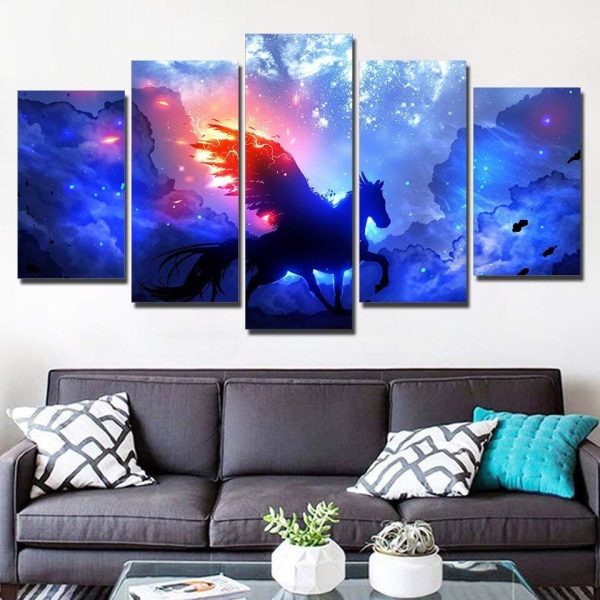 Tableau Licorne Ciel étoilé