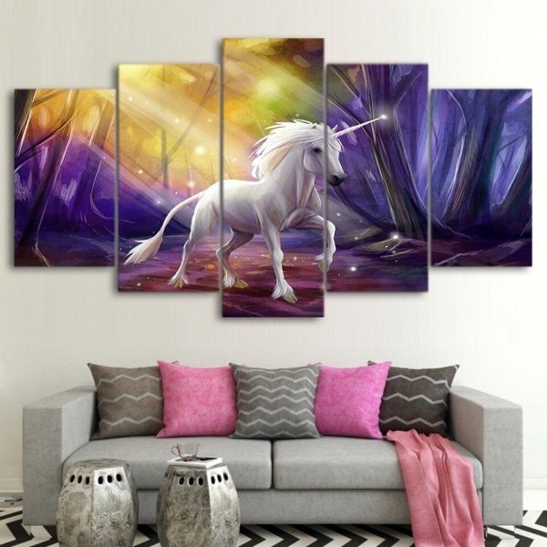 tableau licorne forêt