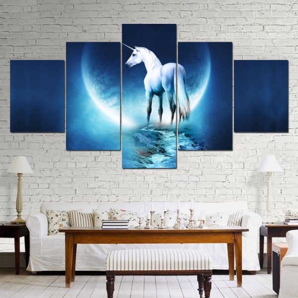 tableau licorne lune décoratif
