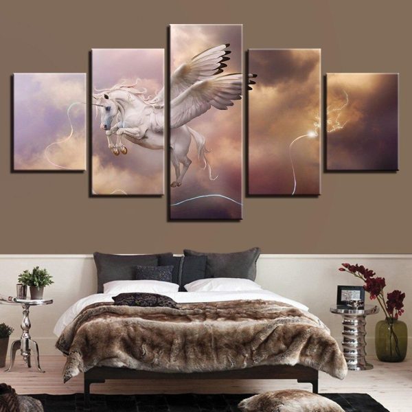 Tableau licorne qui vole