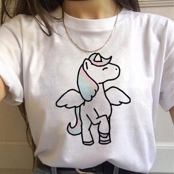 T-Shirt Licorne Cheval Ailé en gros plan