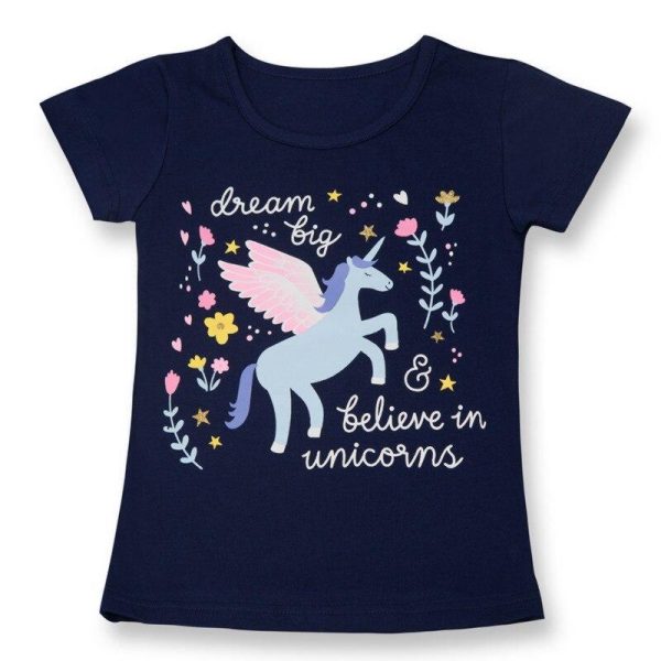 t-shirt licorne pégase bleu