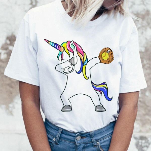 t-shirt licorne dab baseball