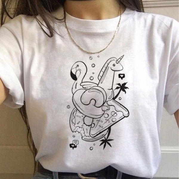T-shirt licorne flamant rose