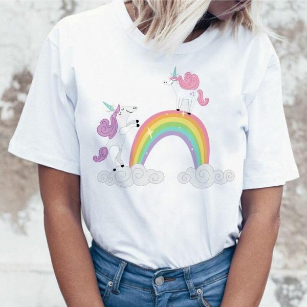 t-shirt licorne arc-en-ciel