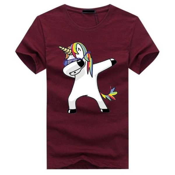 T-Shirt Licorne Homme Bordeaux