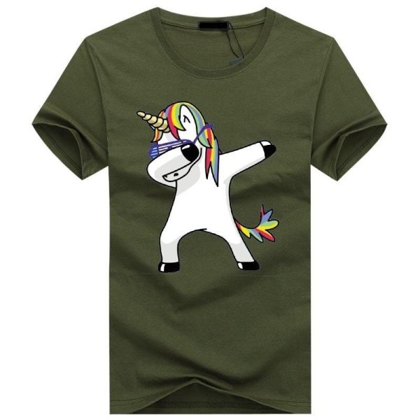 tshirt licorne homme vert
