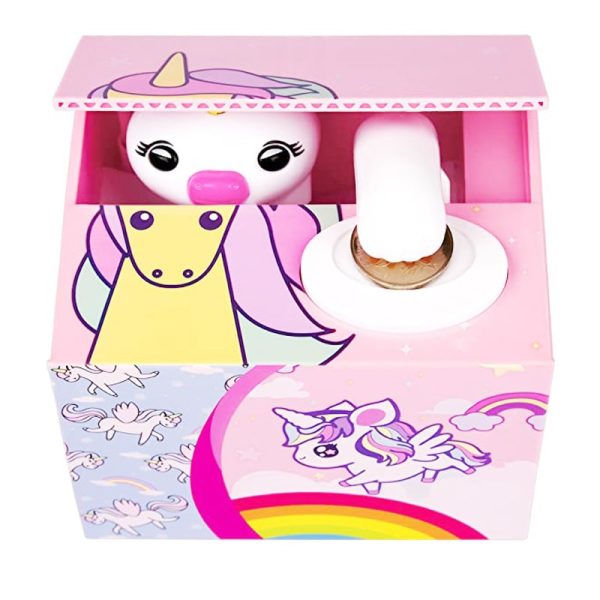 tirelire licorne électronique rose en plastique