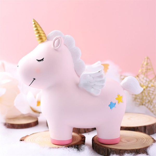 tirelire licorne kawaii rose