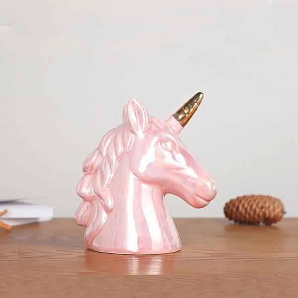tirelire licorne rose en céramique