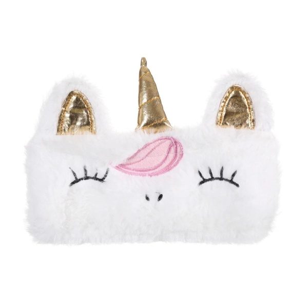 trousse licorne peluche corne dorée