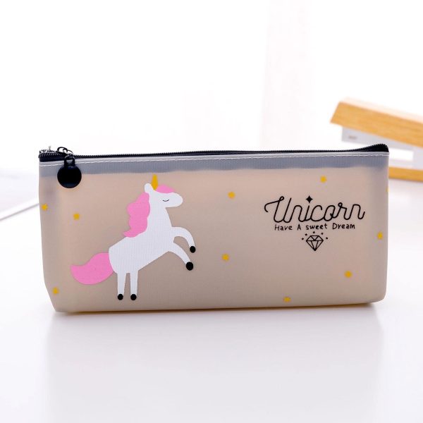 trousse licorne plastique marron