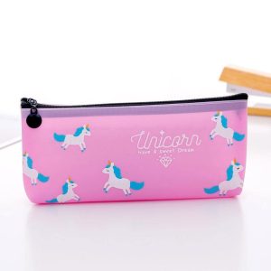 trousse licorne plastique rose