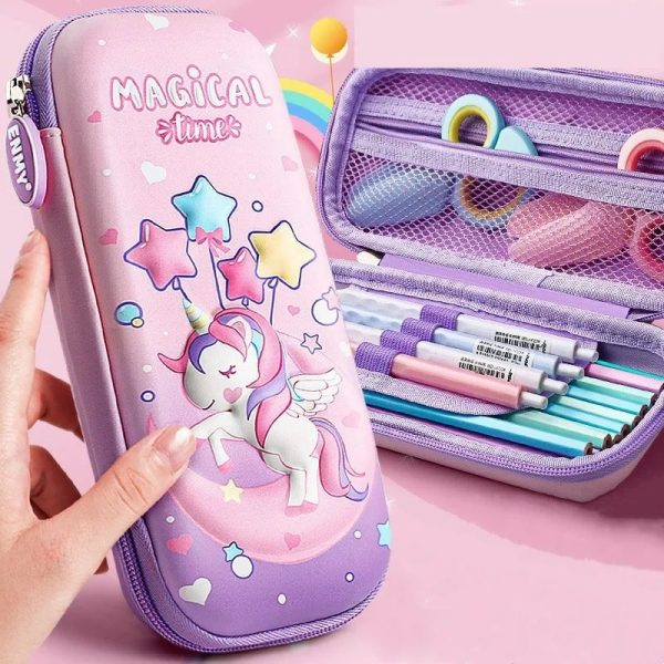 trousse licorne fille à grande capacité