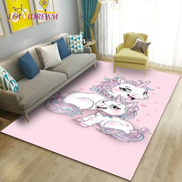 tapis licorne rose