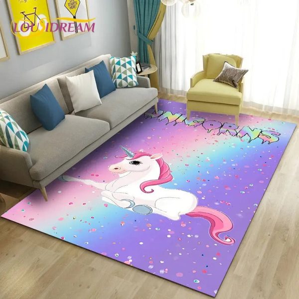 tapis multicolore licorne unicorns