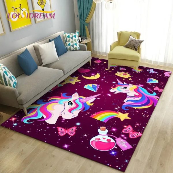 Tapis Licorne Girly coloré